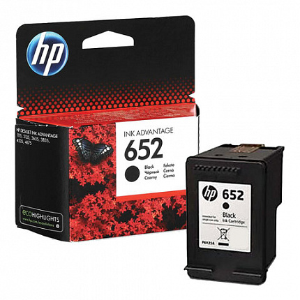Картридж струйный HP (F6V25AE) DeskJet 2135/3635/3835/4535/4675/1115, №652, черный, оригинальный, ресурс 360 стр.