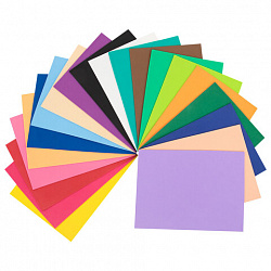 Пористая резина/фоамиран А4, 2 мм, НАБОР, 20 листов, 20 цветов, яркие цвета, ОСТРОВ СОКРОВИЩ, 665663