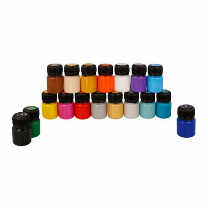 Краски по ткани акриловые "Декола", 18 цветов по 20 мл, в банках, Невская Палитра, 41412031