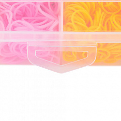 Набор резинок для плетения украшений 1 000 шт., 21 цвет, бокс, бусины, BAMBOX (БАМБОКС), 665978