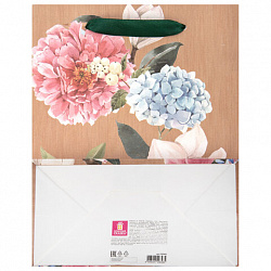 Пакет подарочный (1 штука) 18х10х23 см (M), "Flowers", ассорти, глиттер, c тишью, ЗОЛОТАЯ СКАЗКА, 700808