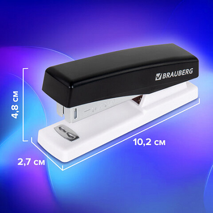 Степлер №24/6, 26/6 BRAUBERG "STYLE", до 25 листов, черный, 272747