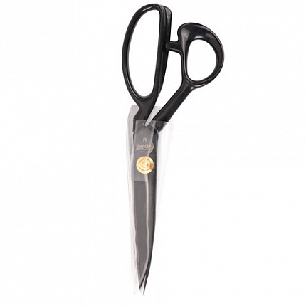 Ножницы портновские 240 мм, КЛАССИЧЕСКИЕ, черные, ручки с силиконовым покрытием, ОСТРОВ СОКРОВИЩ, 665598