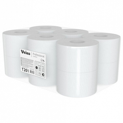 Бумага туалетная 190м, VEIRO Professional (Система T2), КОМПЛЕКТ 12шт, COMFORT, T201