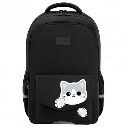 Рюкзак BRAUBERG STYLE, 2 отделения, 4 кармана, "Hey all", черный, 40х26х15 см, 274410