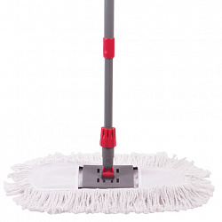 Швабра-рамка для СУХОЙ УБОРКИ, 40 см, телескопический черенок из нержавеющей стали 125 см, МОП хлопок, LAIMA, 603605