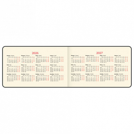 Еженедельник датированный 2026 МАЛЫЙ ФОРМАТ 105х160 мм, А6, BRAUBERG "Unique", красный, 117206