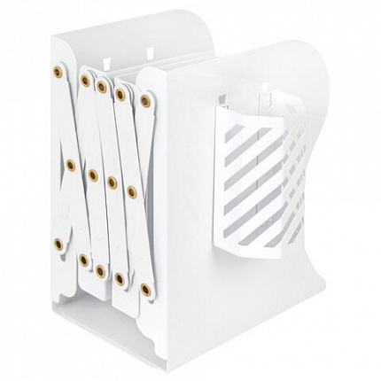 Подставка-держатель для книг и учебников BRAUBERG, с органайзером, раздвижная, металлическая, 238066