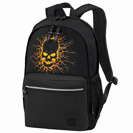 Рюкзак BRAUBERG FASHION CITY универсальный, 2 отделения, "Skull", черный, 46х31х15 см, 272572