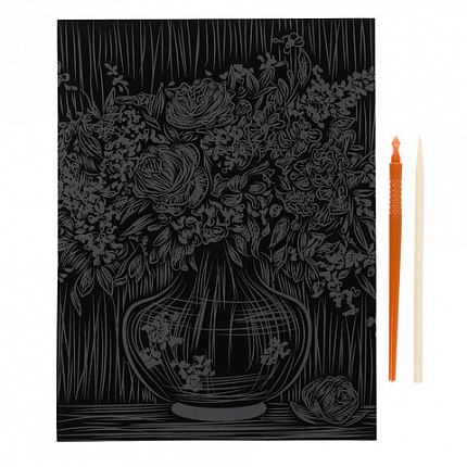 Гравюра в технике скретчинг, АССОРТИ 15 видов, 18х24 см, цветная основа, МУЛЬТИ АРТ, 5957