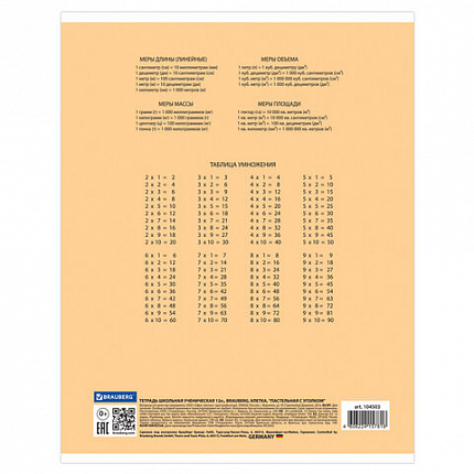 Тетрадь 12 л. BRAUBERG "ЭКО", клетка, обложка плотная мелованная бумага, ПАСТЕЛЬНАЯ С УГОЛКОМ, 104503