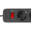 Сетевой фильтр SONNEN SPB-185, 5 розеток с заземлением, выключатель, 10 А, 1,8 м, черный, 513656