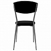Стул для столовых, кафе, дома РС23, серебристый каркас, экокожа черная