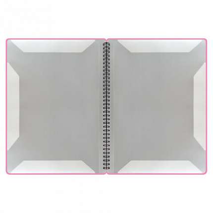 Папка тетрадь для нот А4, 20 вкладышей на 40 страниц, на гребне, пластик, РОЗОВАЯ, BRAUBERG, 404642