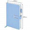 Ежедневник недатированный, А5, 143х210 мм, BRAUBERG "Dainty", под кожу, магнитная застежка, 160 л., голубой, 117144