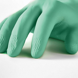 Перчатки латексные MANIPULA "Контакт", хлопчатобумажное напыление, размер 10-10,5, XL (очень большой), зеленые, L-F-02