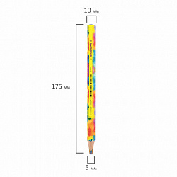 Карандаш с многоцветным грифелем МЯГКИЙ, 1 шт., ЮНЛАНДИЯ "MAGIC", классические цвета, утолщенный, 181789
