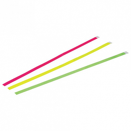 Закладки-ляссе "НЕОН" для книг А4 (длина 38 см) ПИФАГОР, клейкий край, 3 ленты, 111646