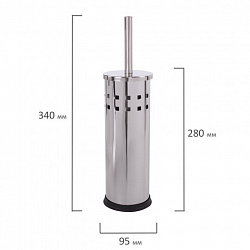 Ершик для унитаза с подставкой, нержавеющая сталь, зеркальный, LAIMA, 601616