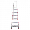 Стремянка алюминиевая 7 стандартных ступеней 9 см, площадка 1,5 м, нагрузка 225 кг, вес 7 кг, НОВАЯ ВЫСОТА, 3110107