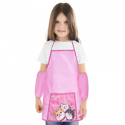 Фартук с нарукавниками для уроков труда ПИФАГОР, 1 карман, 46x54 см, Best team, 273762