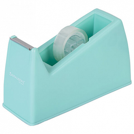 Диспенсер для клейкой ленты шириной до 26 мм, МЯТНЫЙ (лента в подарок!), утяжеленный большой, BRAUBERG, 701461