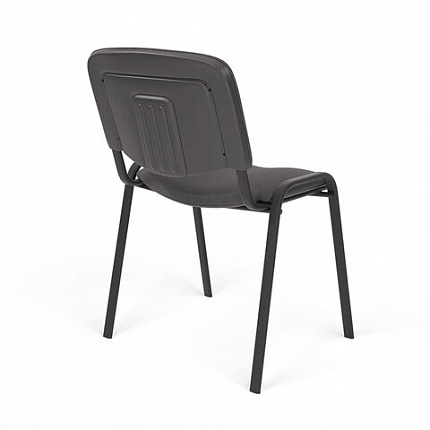 Стул для персонала и посетителей "ИЗО", черный каркас, серая ткань, В-3/С-71 меланж