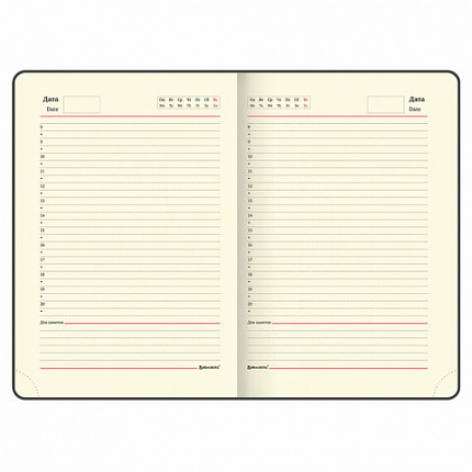 Ежедневник недатированный А5 (138х213 мм), BRAUBERG VISTA, под кожу, гибкий, 136 л., "Good old England", 112010