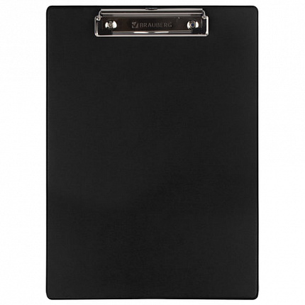 Доска-планшет BRAUBERG "NUMBER ONE" с прижимом А4 (228х318 мм), картон/ПВХ, ЧЕРНАЯ, 232216