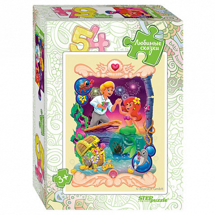 Пазл картонный 54 элемента, Любимые сказки, АССОРТИ, поле 18х13,5 см, STEP PUZZLE