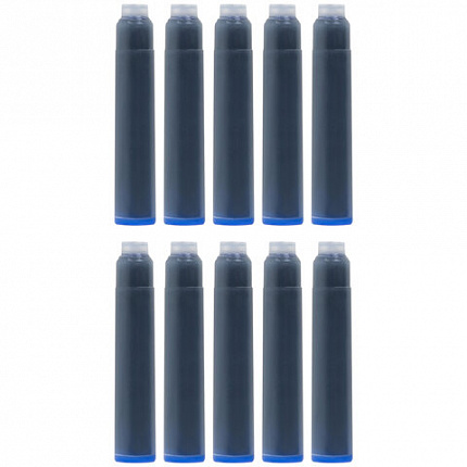 Картриджи чернильные BRAUBERG DELTA, КОМПЛЕКТ 10 штук, СИНИЕ, 143956