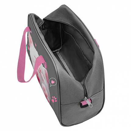 Сумка для занятий BRAUBERG KIDS с ручками, с плечевым ремнем, подкладка, 35x25x15 см, "Кот-мурлыка", 274629