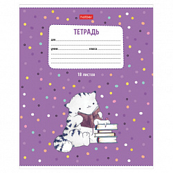 Тетрадь 18 л., HATBER линия, обложка картон, "Приключения кота Пирожка" (микс в спайке), 080118, 18Т5В2