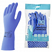 Перчатки латексные КЩС, сверхпрочные, плотные, хлопковое напыление, размер 8,5-9, L (большой), синие, HQ Profiline, 74735