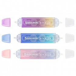 Корректирующая лента двусторонняя BRAUBERG "GRADE PASTEL", 5 мм x 10 м, КОМПЛЕКТ 3 штук, 273026
