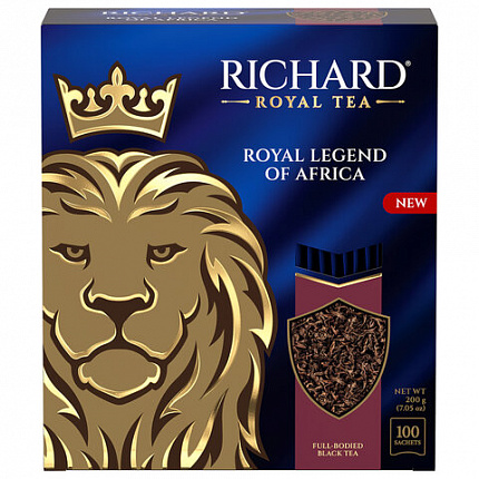 Чай RICHARD "Royal legend of Africa" черный, 100 пакетиков в конвертах по 2 г, 102735