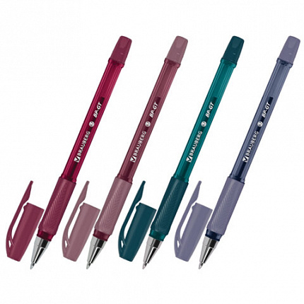 Ручки шариковые BRAUBERG "BP-GT MORANDI", НАБОР 4 ШТУКИ, СИНИЕ, пишущий узел 0,7 мм, линия письма 0,35 мм, 144510