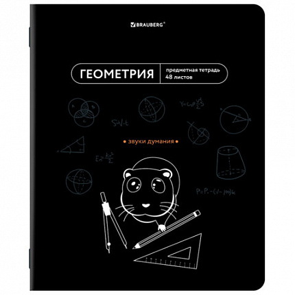 Тетрадь предметная МЕМЫ 48 л., TWIN-лак, ГЕОМЕТРИЯ, клетка, подсказки, BRAUBERG, 405101