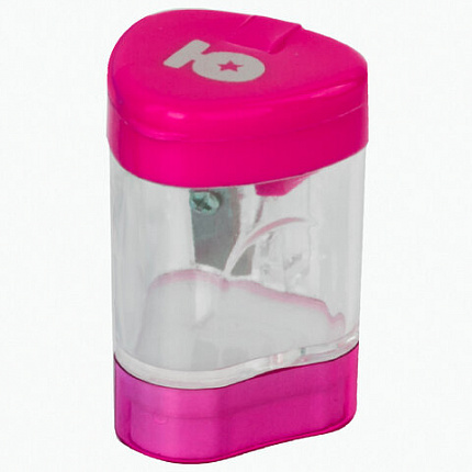 Точилка ЮНЛАНДИЯ "Трио +", со стирательной резинкой, с контейнером, пластиковая, ассорти, 228439