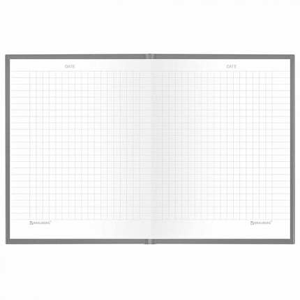 Блокнот МАЛЫЙ ФОРМАТ 110х147 мм, А6, 80 л., твердый, клетка, BRAUBERG "Minimal", серый, 116445