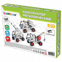 Конструктор металлический "Строительная техника 3 в 1", подвижные детали, 137 элементов, BAMBOX (БАМБОКС), 666369