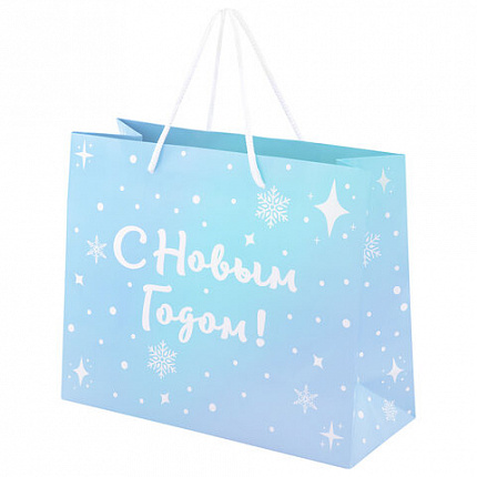 Пакет подарочный (1 шт.) новогодний, 26х13х32 см, "Сияние", ГОЛОГРАФИЯ, ассорти 4 дизайна, ЗОЛОТАЯ СКАЗКА, 592426