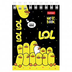 Блокнот МАЛЫЙ ФОРМАТ А7, 60 л., гребень, картон, клетка, HATBER, "Утиные истории", 081168, 60Б7В1гр