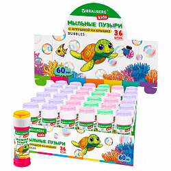 Мыльные пузыри 60 мл, с игрушкой на крышке, BRAUBERG KIDS, 665453