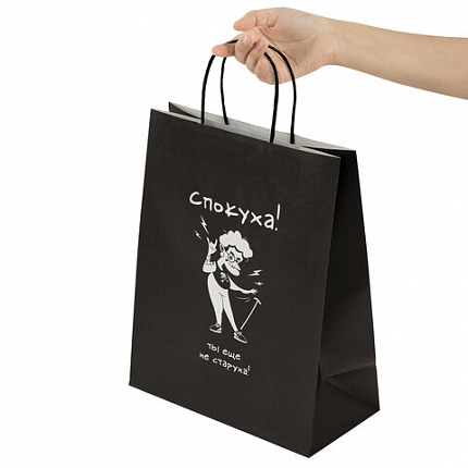 Пакет подарочный (1 штука) 26х13х32 см (L) "Woman Funny Notes", ассорти, крафт, ЗОЛОТАЯ СКАЗКА, 700822