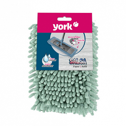 Насадка МОП плоская для швабры/держателя 40 см, карманы (ТИП К), ворсистая микрофибра, ворс 2 см, YORK "Salsa", 81310