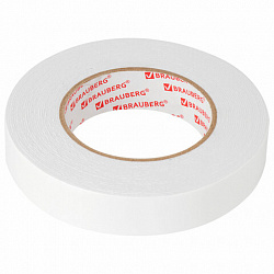 Клейкая двухсторонняя лента 25 мм х 8 м, НА ВСПЕНЕННОЙ ОСНОВЕ, 1 мм, прочная, BRAUBERG, 600487