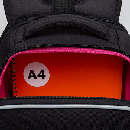 Ранец GRIZZLY анатомическая спинка, 2 отделения, для девочек, "SPARKLING CAT", 37х26х16 см, RAw-594-4/1