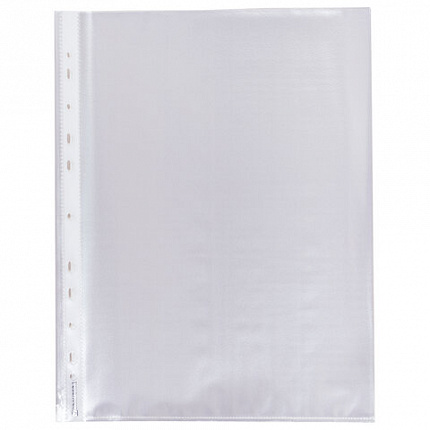 Папки-файлы перфорированные А4 BRAUBERG, КОМПЛЕКТ 100 шт., матовые, 45 мкм, 221713