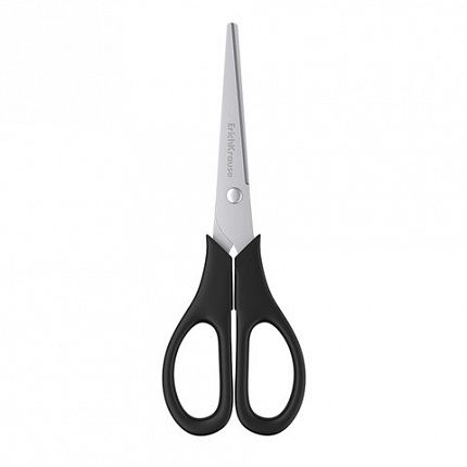 Ножницы ERICH KRAUSE "Standard", 170 мм, черные, в картонной упаковке с европодвесом, 14861